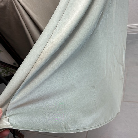 NWT Beginning Boutique cut out maxi dress in Sage. Silky backless strappy sheath - Picture 15 of 15